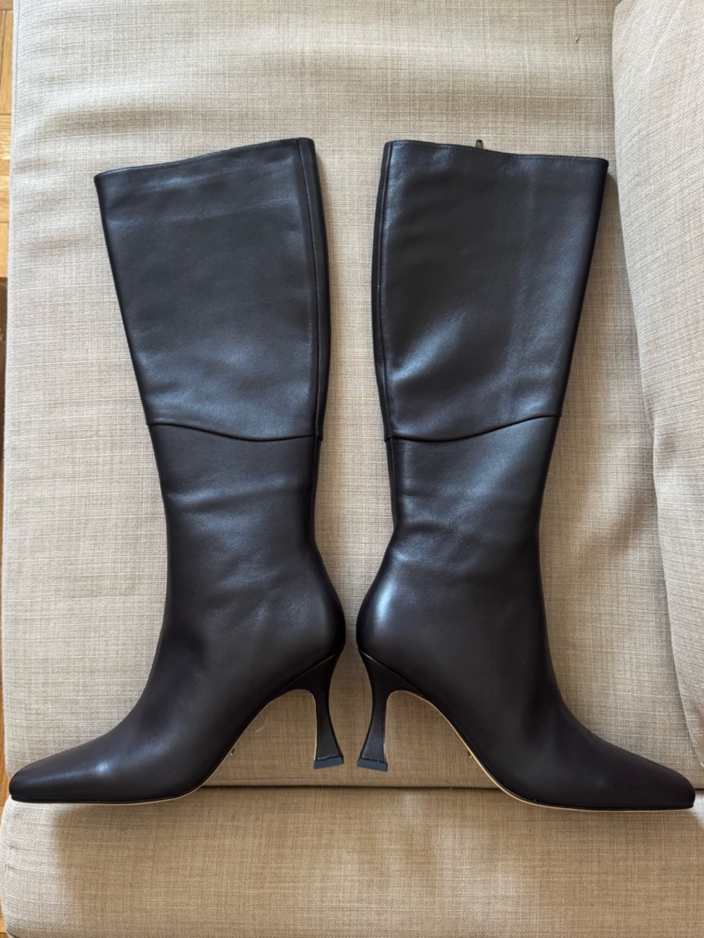 Tony Bianco Fantasy Dark Brown Chocolate Nappa Knee-High Leather Heel Boots - Picture 2 of 7